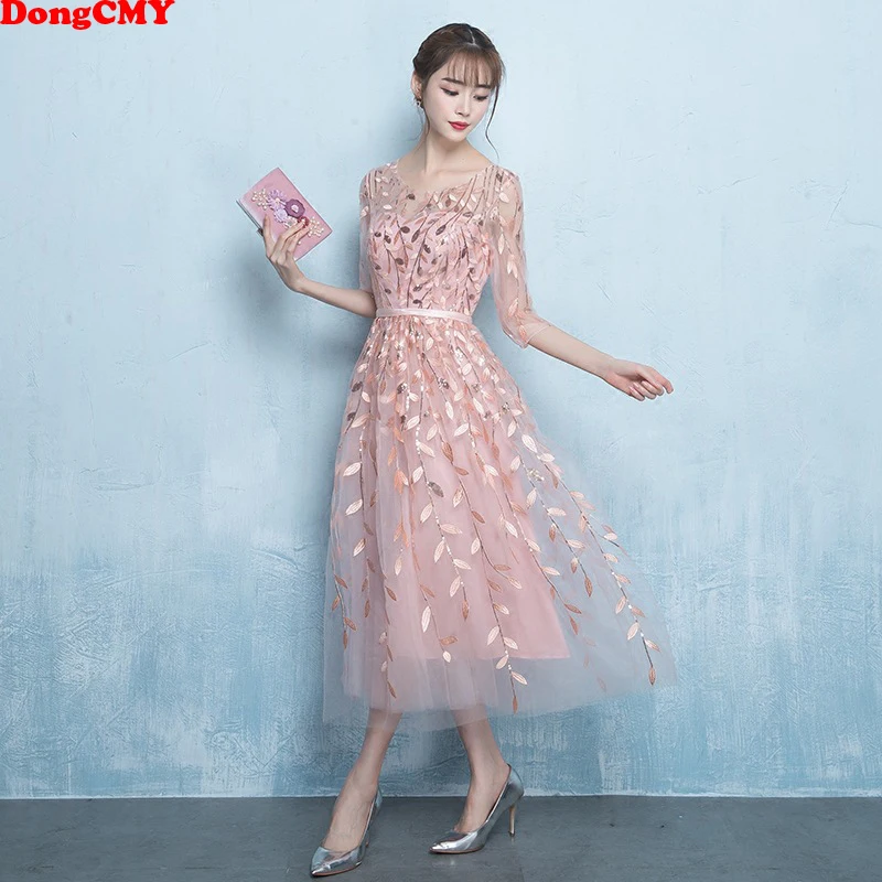 DongCMY Новые короткие платья для выпускного вечера Vestido элегантные вечерние платья с узором