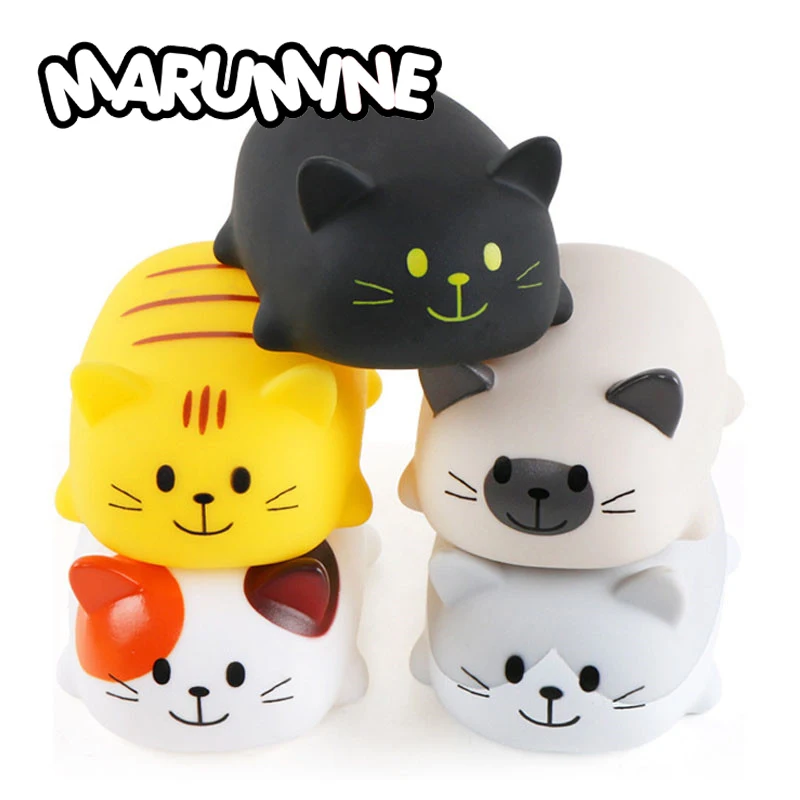 Marumine 5 шт. милые игрушки для ванной резиновые мягкие игрушки для кошек Сжимаемый писклявый звук игрушка для купания подарок для детей игры