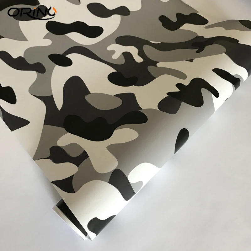 Черно белая камуфляжная виниловая пленка автомобильная фольговая с пузырьками