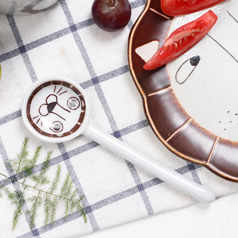 Handpainted ceramics cute lion cup bowl dish sets tableware Western dessert plates mug | Дом и сад