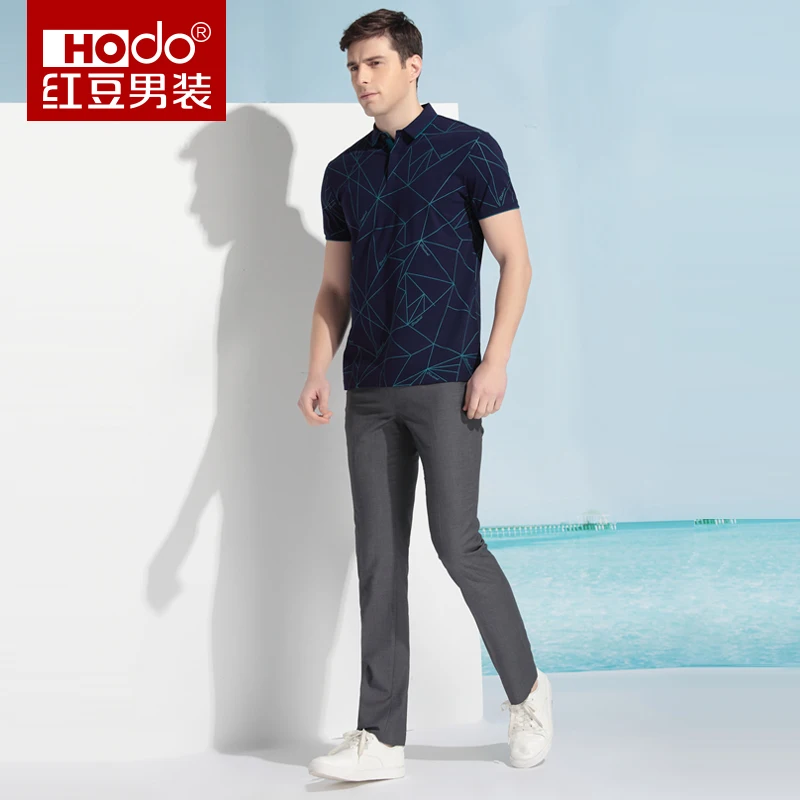 Hodo 2018 Лето Для мужчин бренд Бизнес Повседневное с лацканами короткий рукав