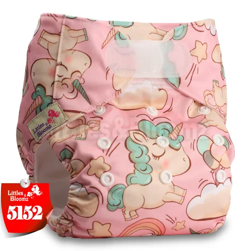 [Littles&Bloomz] Детские Моющиеся Многоразовые, настоящая стандартная ткань, застежка-липучка, карман для подгузников, пеленки, обертывание, подходит для рождения в горшке - Цвет: 5152