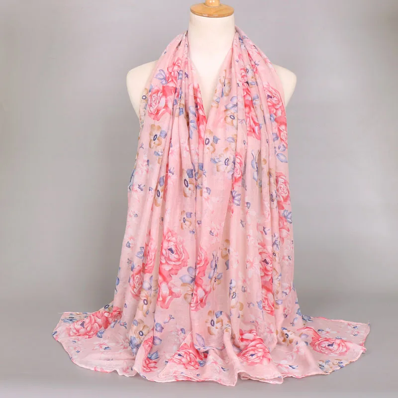 2017 Новый дизайн женские шали Laven с цветочным принтом модный вискозный