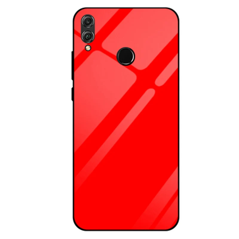 For Huawei Enjoy Max case Solid color tempered glass phone cover ARS-AL00 cases Gradient shell coque | Мобильные телефоны и