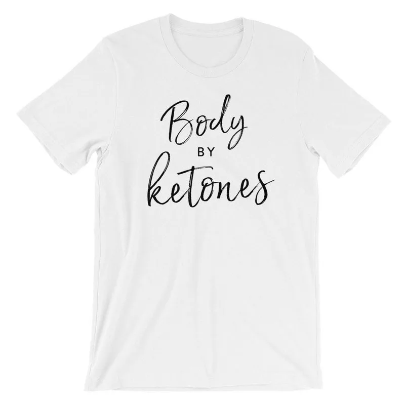 Женская футболка с надписью Body By Ketones повседневная принтом кетонов в стиле
