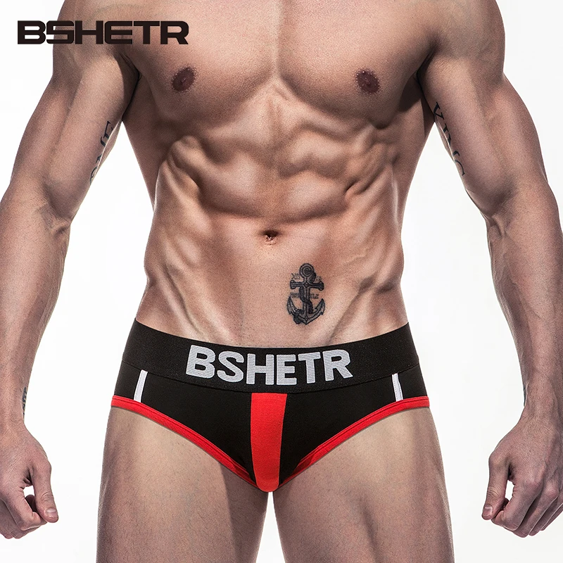 

BSHETR Brand 2018 New Underwear Boxers Men Soft Briefs Cotton Male Panties Slip Cueca 4 Color Design Gay Underpants Man Pants