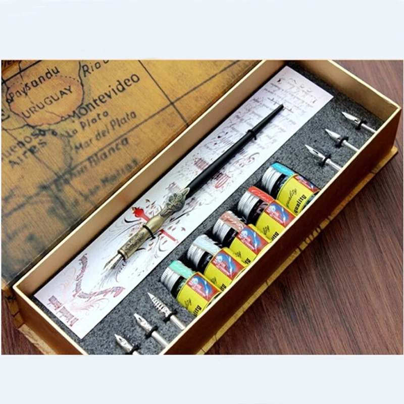 Каллиграфическая авторучка набор античных перьевых ручек для каллиграфии с 4