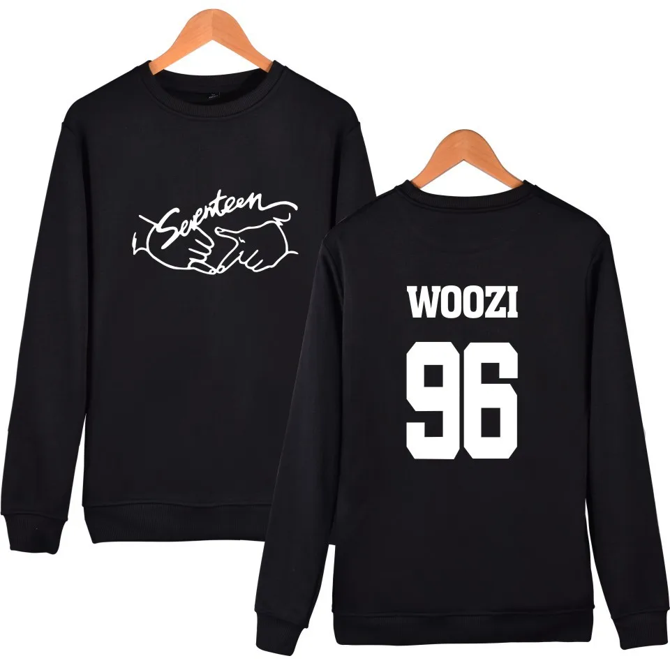 WEJNXIN Kpop Seventeen толстовки для женщин модные имя члена печати О образным вырезом флис свитер для женщин, пуловер с капюшоном Sudaderas