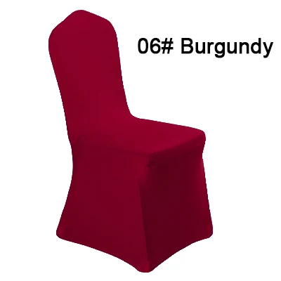 Burgundy 100 шт, Универсальный Белый эластичный спандекс, лайкра, декоративный стул, чехлы для свадьбы, вечеринки, банкета, отеля, дома, праздника - Цвет: Burgundy