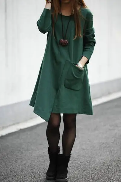 3 Цвета Женщины Платья Зимой Плюс Бархат утолщение Теплый Мода Повседневная