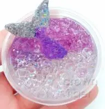 PURPLE Слизи кристальная грязь прозрачная галактика слизи Русалка Рыба lizun handgum антистрессовая игрушка для детей Детский пластилин слизи шпатлевка ge грязь - Цвет: PURPLE