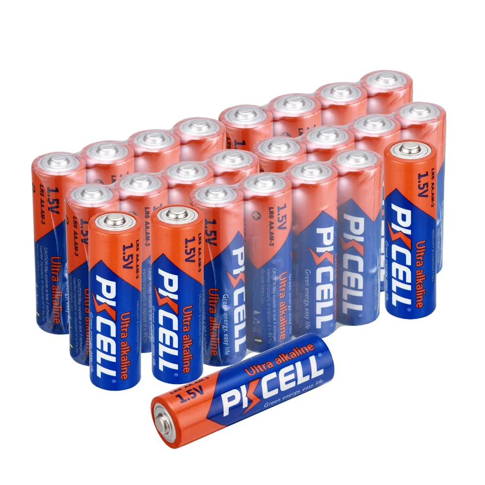 24 шт. Pkcell AA 1 5 V Промышленные щелочные батареи EN91/MN1500/LR6/AM3 однократное