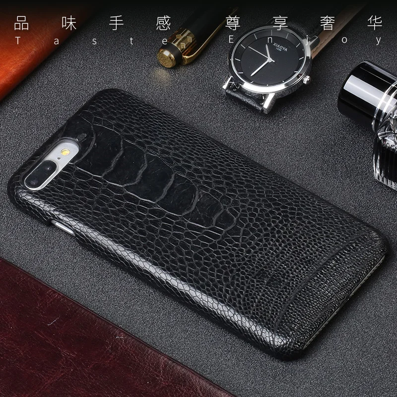 Роскошный чехол из натуральной кожи страуса для iphone 7 P задняя крышка 11 Pro max |