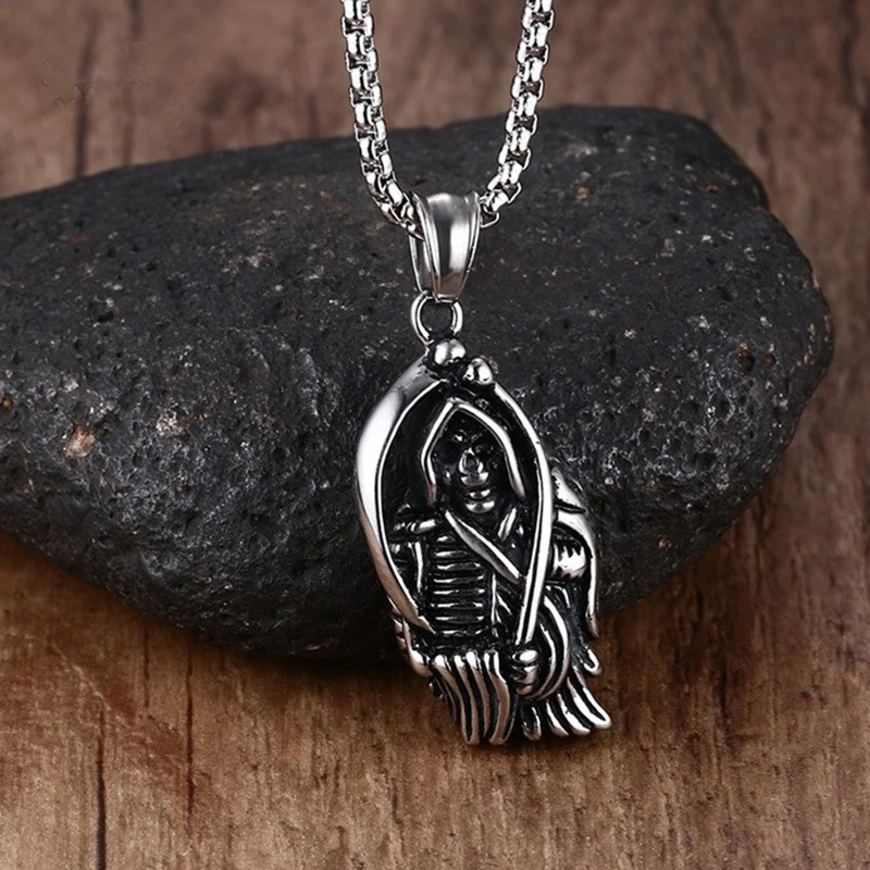 Мужское ювелирное изделие смерти с косой черепом ожерелье из нержавеющей стали