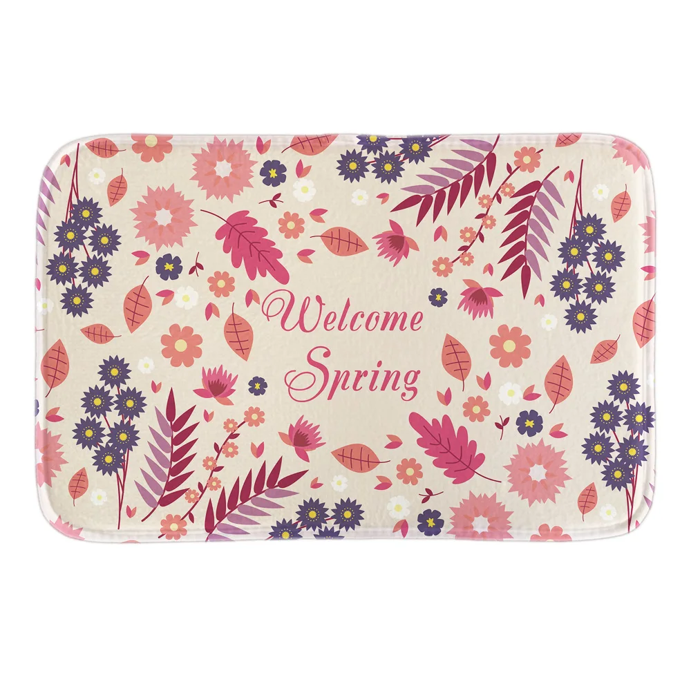 Hello Spriing Home Добро пожаловать коврик для двери с цветочным декором мягкие короткие