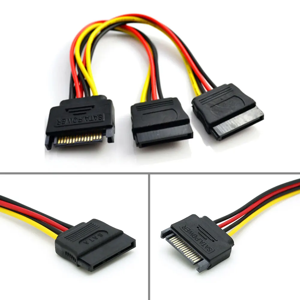 По специальной низкой цене SATA Мощность 15 pin Y сплиттер Кабель адаптер мужчин и