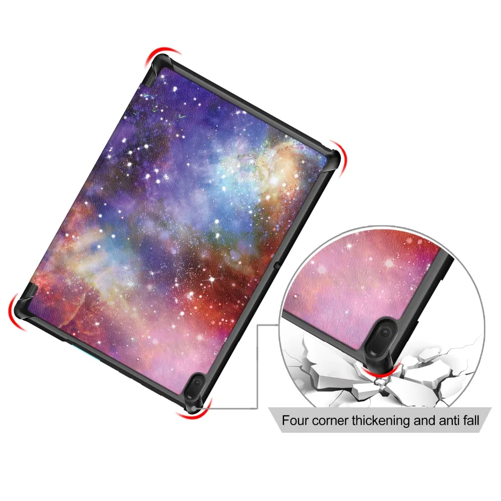 6-в-1 Для lenovo Tab E10 TB-X104F TB-X104L-Tri-Folding чехол с принтом чехол+ Bluetooth клавиатура+ сумка+ стилус+ Защитная пленка на экран+ влажные салфетки
