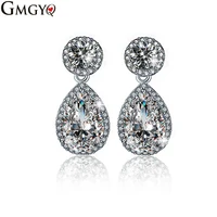 gmgyq zirconia klassieke big drop crystal bridal lange oorbellen luxe bruiloft jewerly voor vrouwen groothandel dangle earrings