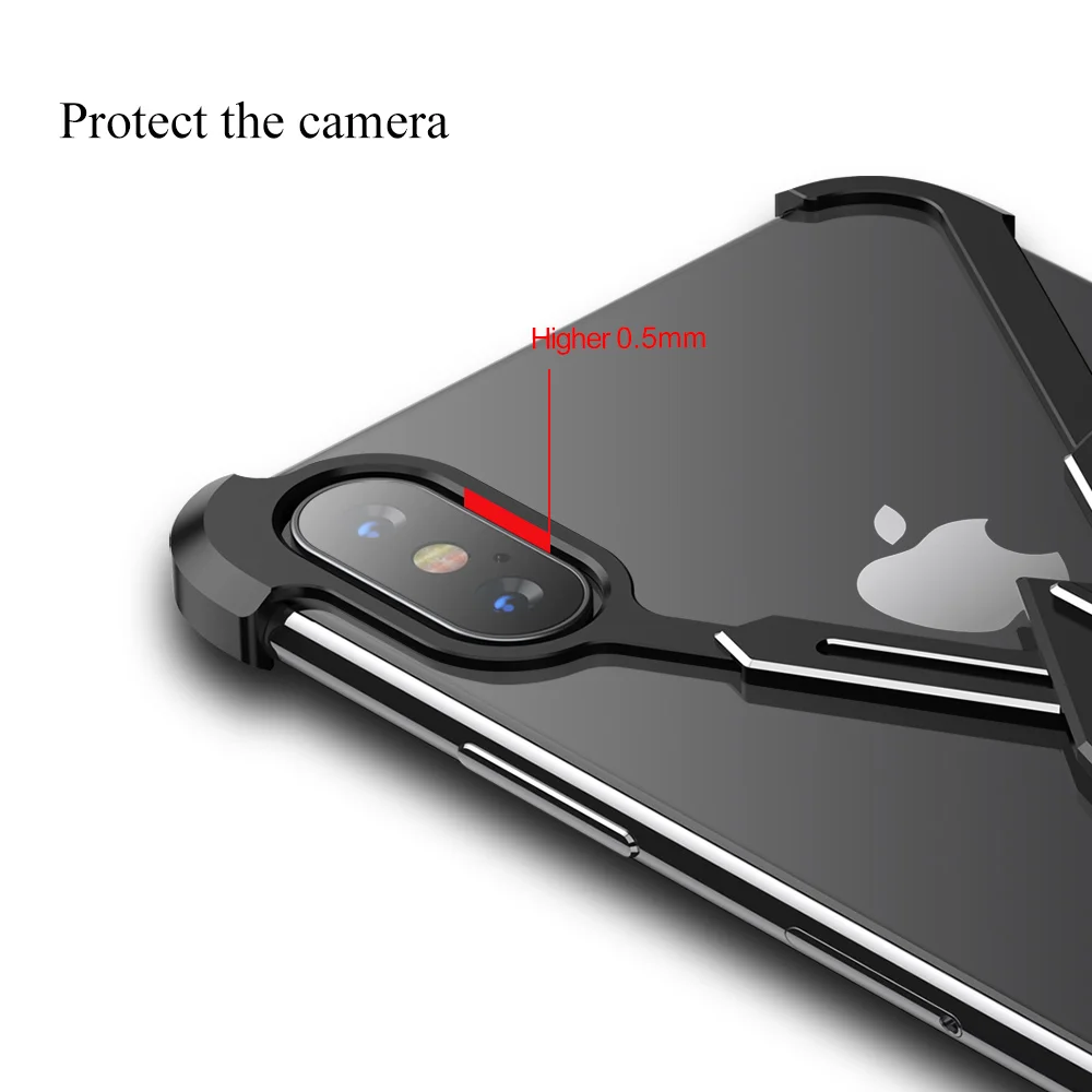 OATSBASF X металлический чехол для iPhone X XS MAX алюминиевый чехол на 360 градусов противоударный бампер мобильный чехол для телефона