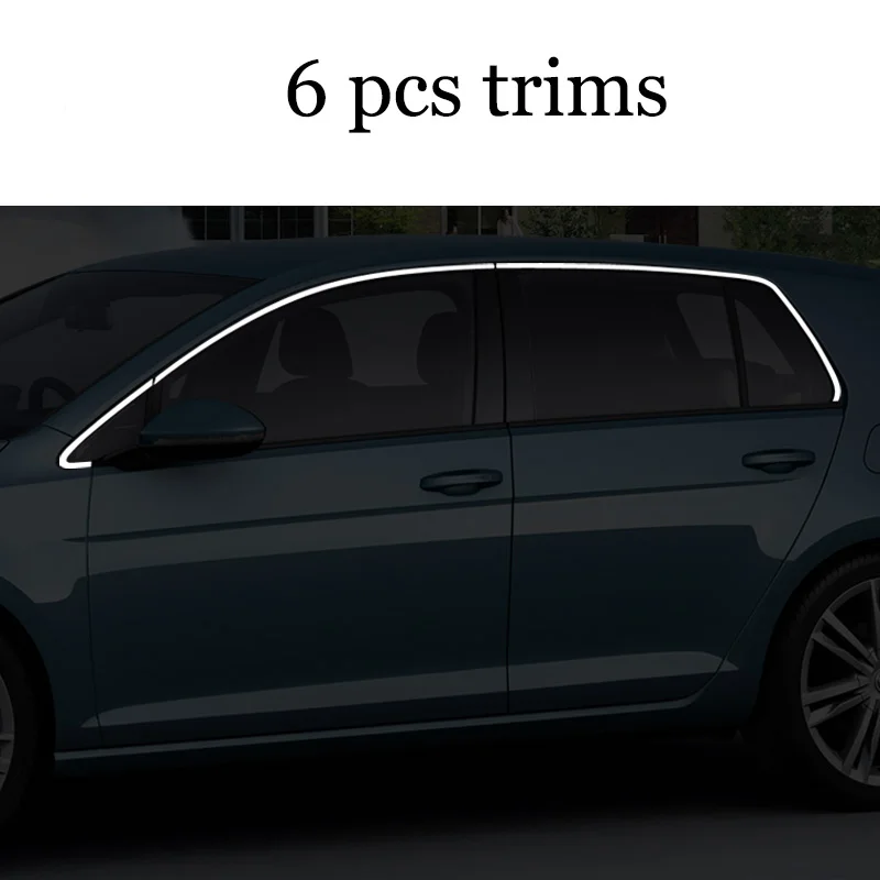 6 pcs trims Lsrtw2017 304 нержавеющая сталь окна автомобиля Планки для volkswagen golf mk7 2013 Гольф 7 - Название цвета: 6 pcs trims