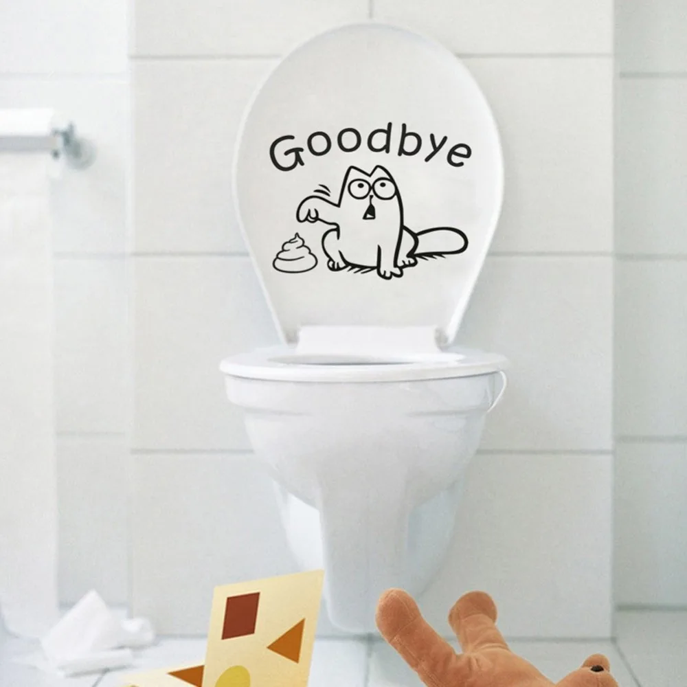 Эко-дружественных виниловые с цитатами Прощай Туалет Стикеры Closetool Наклейка Wall Art