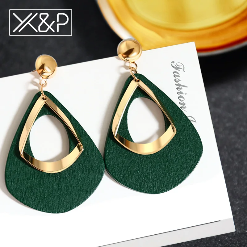 X &amp P винтажные металлические Висячие серьги для женщин заявление Мода