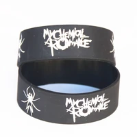 25pcs new my chemical romance silicone wristband rubber power spider rock band bracelet bangles music lover wholesale sh065