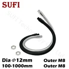 Светодиодный настольный шланг диаметром 12 мм, светодиодный гибкий винт с гусиной шеей, держатель для ламп M8, змеевидные трубки, универсальный шланг для DIY, светодиодный, настольная лампа