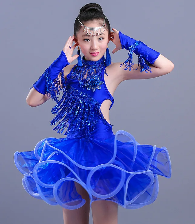 Детские платья для латинских танцев новый дизайн профессиональная одежда с