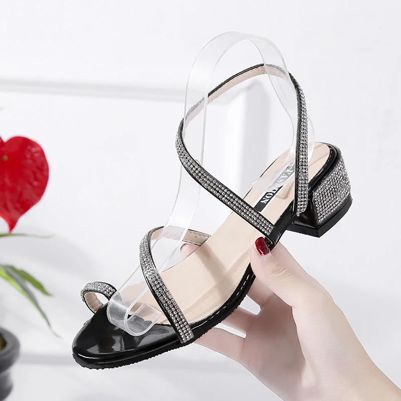 TESSFFEL 2018 Весна-осень женские сандалии со стразами пикантные туфли с открытым