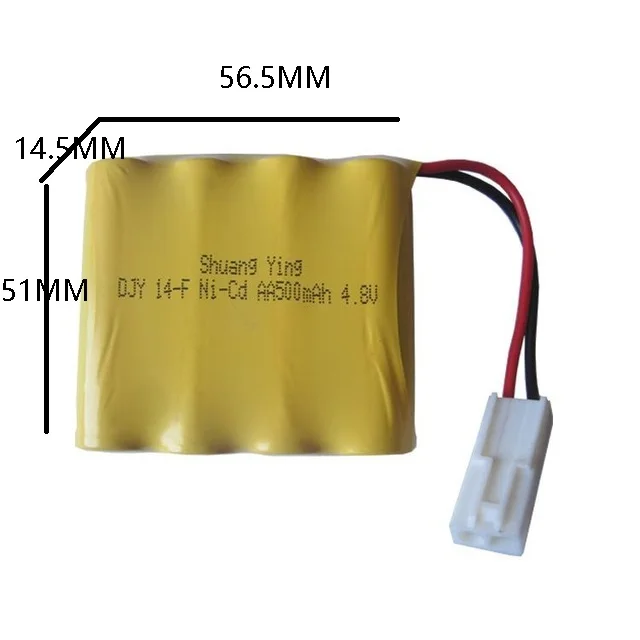 

Rechargeable Battery 4.8V 500mAh AA 4 in 1 Ni-Cd battery set Shuangying RC Car E519 E511 Battery With EL-2P Plug