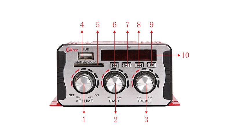 Kinter MA-600 для bluetooth усилитель аудио стерео 2 канала 25 Вт с SD USB регулятор громкости бас мини красный алюминиевый корпус