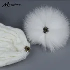 Помпон из натурального Лисьего меха для женщин, Меховые помпоны для шапок, шапки, большой помпон из натурального меха енота для шапок, зимние аксессуары