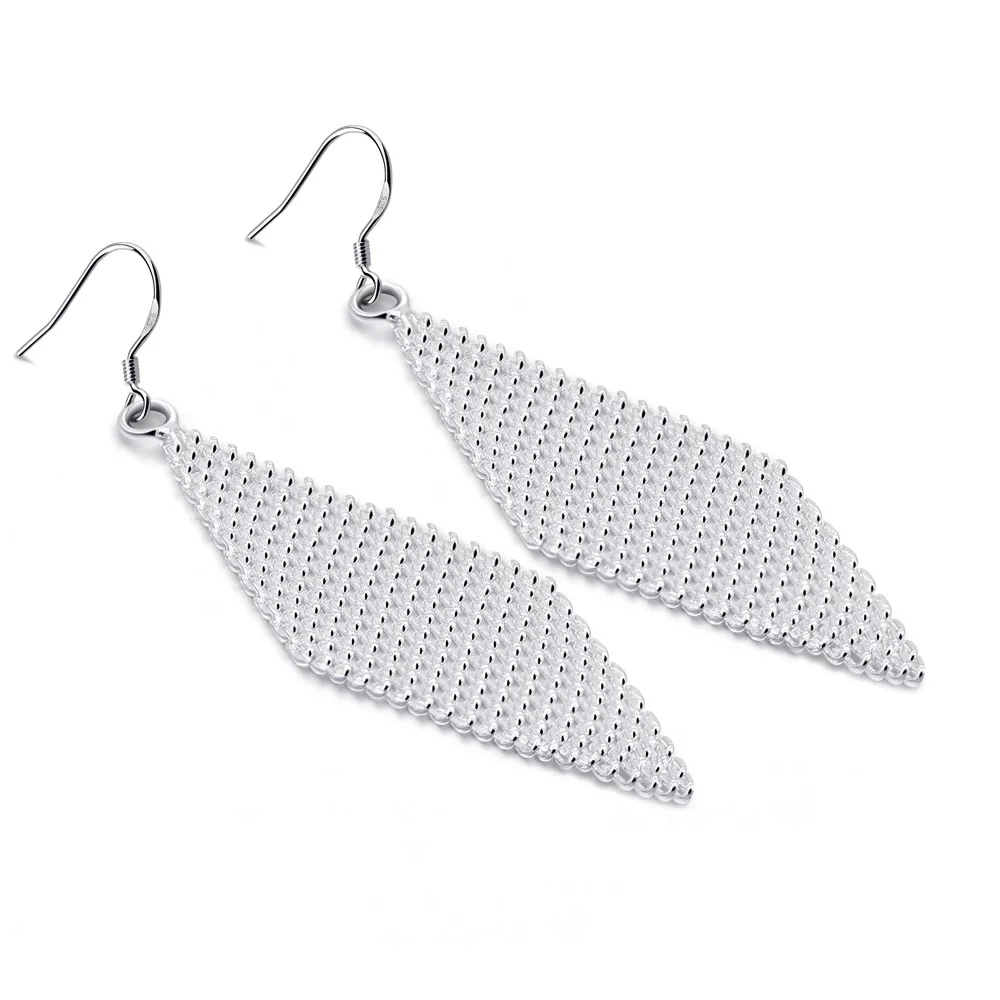 Личности моды треугольник геометрический Твердые серебряные серьги в стиле