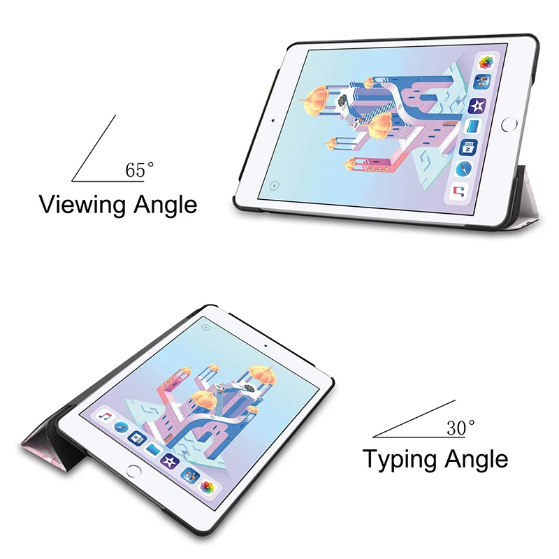 Раскрашенный флип чехол Folio из искусственной кожи для Apple iPad Mini 4 5(2019) умный