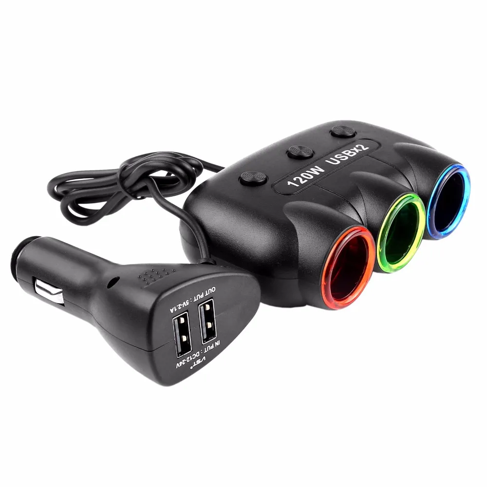 Автомобильный Разветвитель Прикуривателя 12-24 В 5 В/2 1 А 120 Вт | Автомобили и