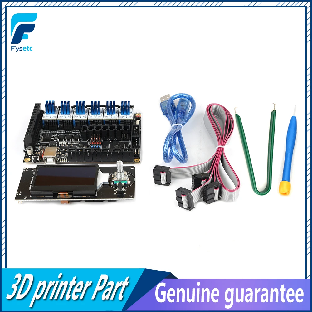 FYSETC F6 V1.3 плата + MINI12864 ЖК-дисплей mini 12864 6 шт. TMC2208 V1.2 Драйвер шагового двигателя для