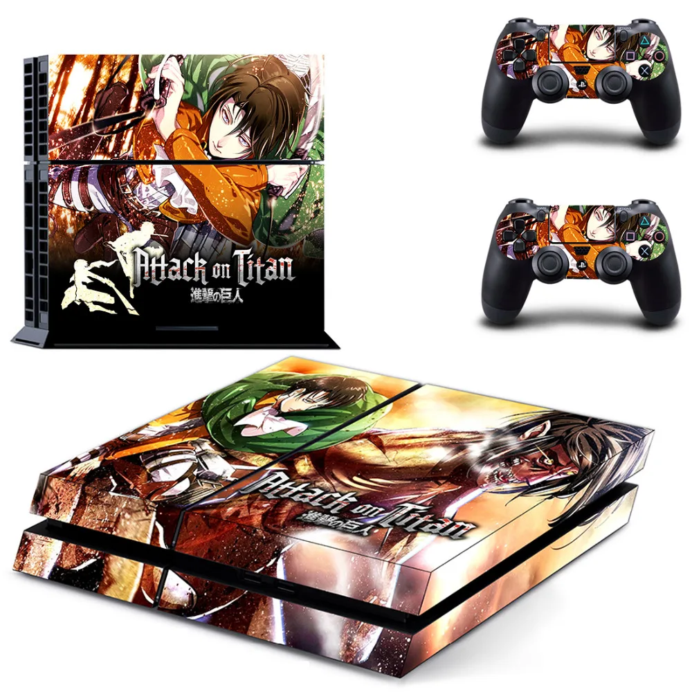 Атака на Титанов PS4 кожи Стикеры наклейка для Sony Игровые приставки 4 консоли и 2 Пульты ДУ для игровых приставок PS4 кожи Стикеры винил