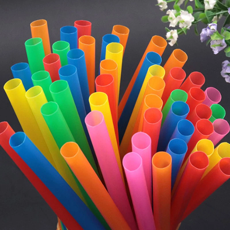 Одноразовая Соломка для коктейлей 100 шт. пластиковая напитков складная прямая