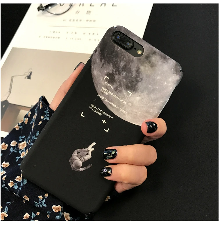 5XIAOHUO Simple creative personality Star phone shell For iphone 6 case Fashion scrub 6S 7 Plus cover |