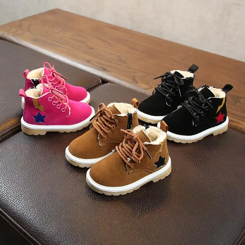 2018 новые детские зимние милые розовые красные ботинки для мальчика удобные