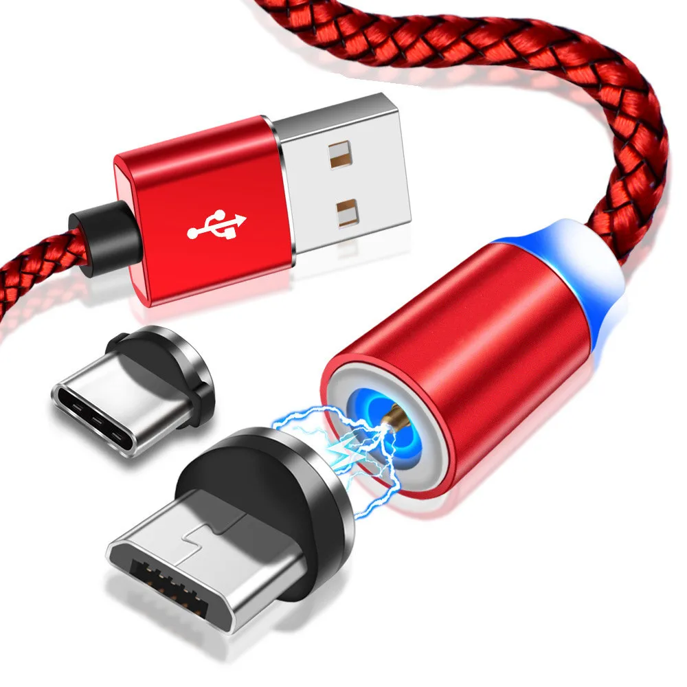 Магнитное быстрое зарядное устройство с Micro USB кабель типа C для Samsung S4 S9 S10 A20e A50 A7 A8