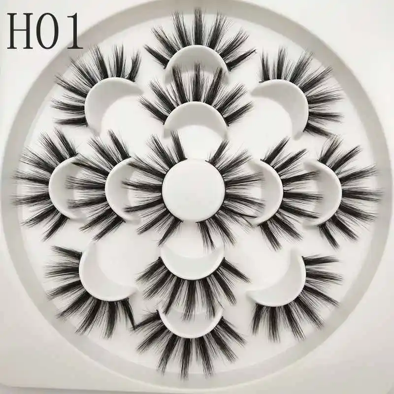 Buzzme H01 3D искусственной норковые ресницы натуральные длинные накладные пышный