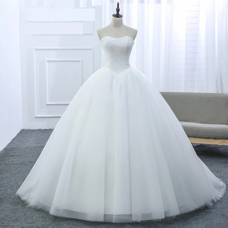 SIJANE Vestido de noiva Simples свадебное платье с кружевами на заказ бальное открытыми