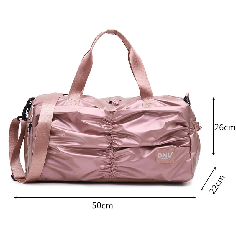

Outdoor Waterproof Nylon Sports Gym Bags Men Women Training Fitness Travel Handbag Yoga Mat Sport Bag with shoes Compartment