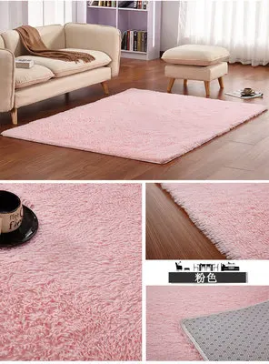 pink short fur Soft Fluffy Shaggy Rectangle Carpet Floor Mat Living Room Decorative Blanket Area Rug Solid Color White Beige Pink Coffee Black - Цвет: pink short fur