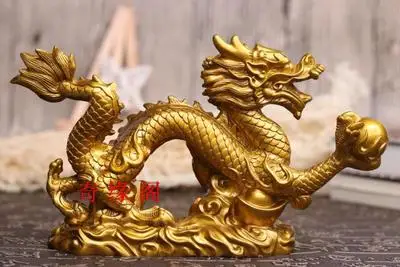 Jade green Dragon ornament Golden Town House Getting rich and ascending resin crafts sculpture decoration statues Home | Дом и сад