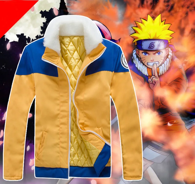 Аниме Наруто uzumaki Naruto Толстовка Косплэй костюм утолщаются Мех животных Куртка с воротником осень-зима одежда на Хлопчатобумажной Подкладке