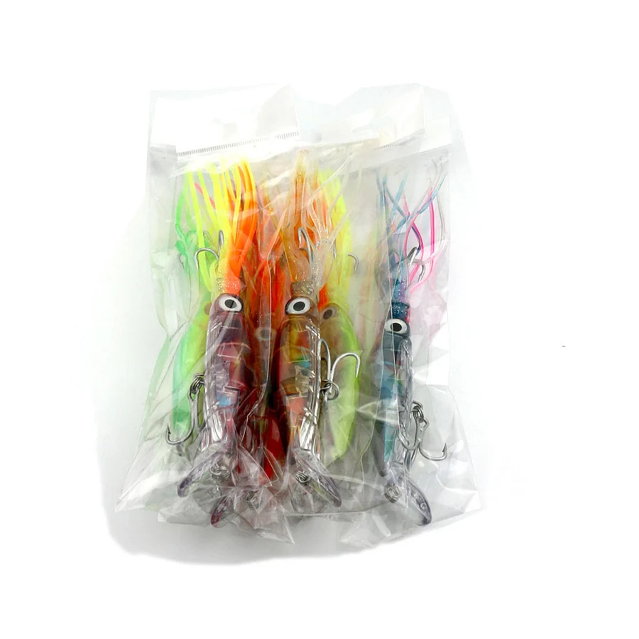 

Fishing octopus bait 14cm 40g squid bait hard bait artificial hard bait tuna fishing spinner random color