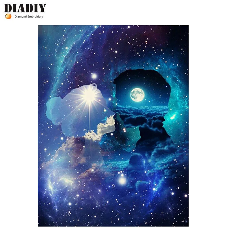 DIADIY 5D DIY квадратная картина бриллиантовая вышивка Фэнтези космическая пара